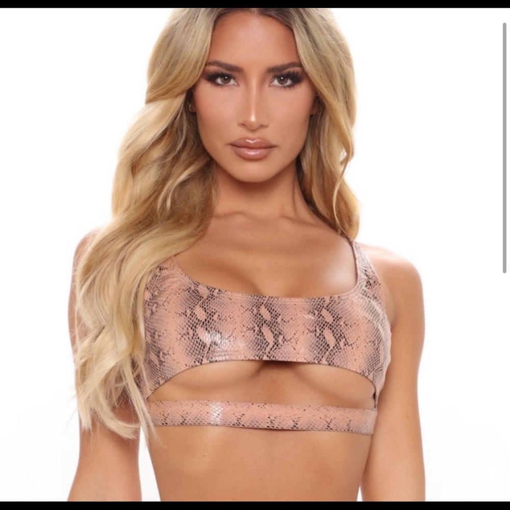 fashion nova snakeskin print top